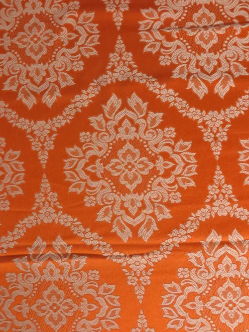 60er Brokatstoff Orange / Ocker