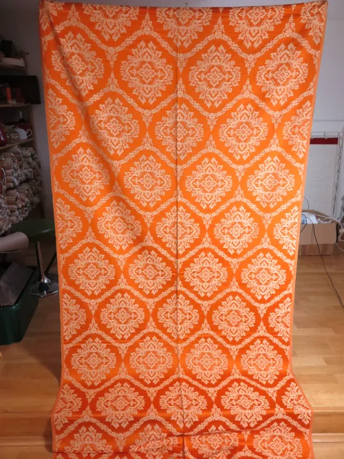 Bild 2 von 60er Brokatstoff Orange / Ocker