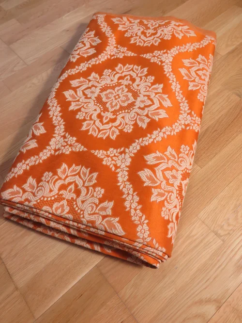 Bild 3 von 60er Brokatstoff Orange / Ocker