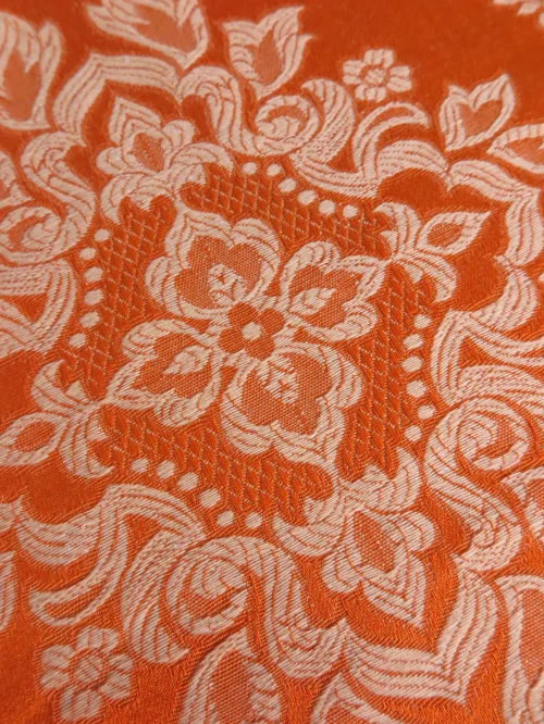 Bild 4 von 60er Brokatstoff Orange / Ocker