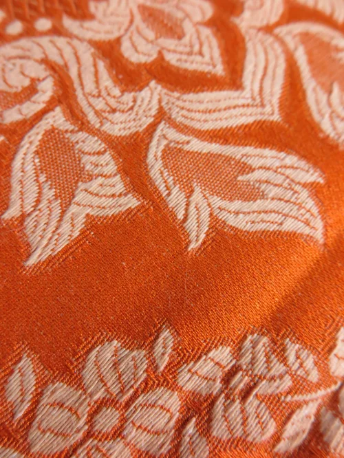 Bild 5 von 60er Brokatstoff Orange / Ocker