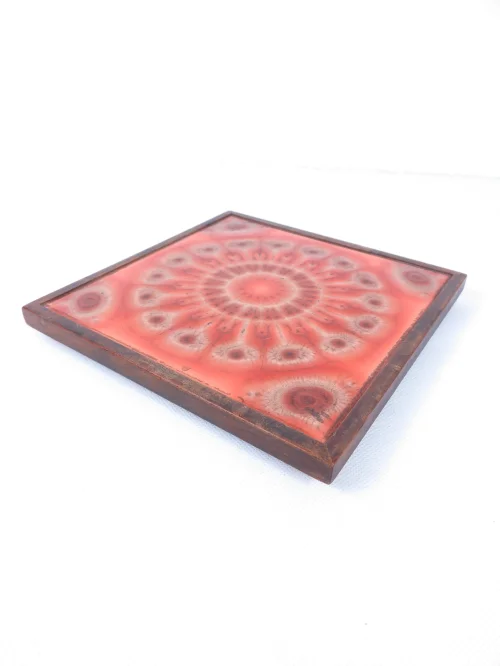 Bild 1 von 70er Kachel Untersetzer, Rot Orange