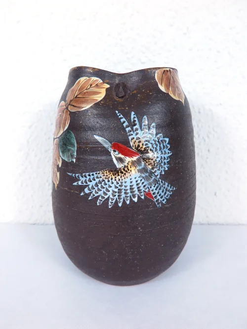 70er Künstler Vase signiert