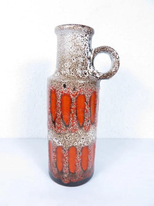 70er Vase Orange groß