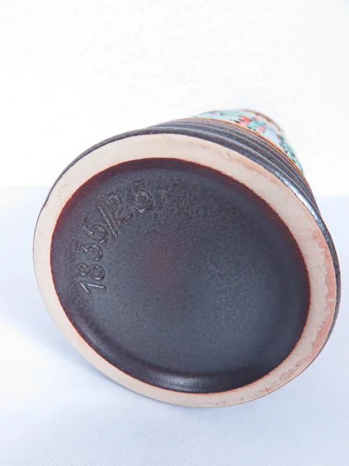 Bild 3 von 70er Vase mit Henkel, Bay Keramik, Orange