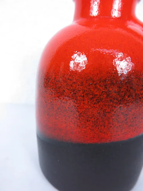 Bild 5 von 70er Vase mit Henkel Orange, Firma Scheurich