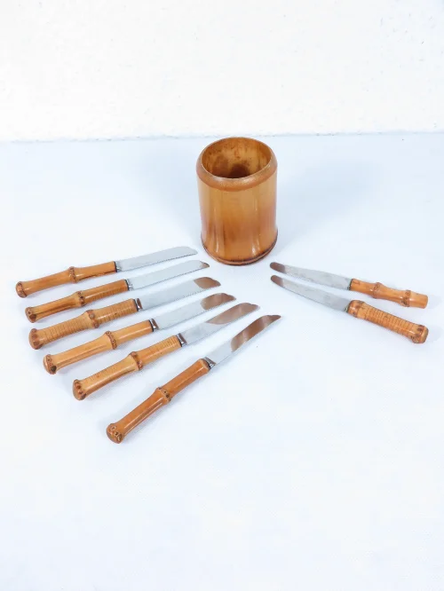 Bild 1 von set of 50 fruit knives in holder, bamboo fruit knives