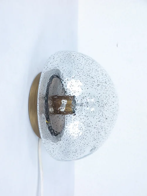 70er Wandlampe Rauchglas