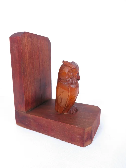 Bild 1 von 60er Buchstütze Holz Eule