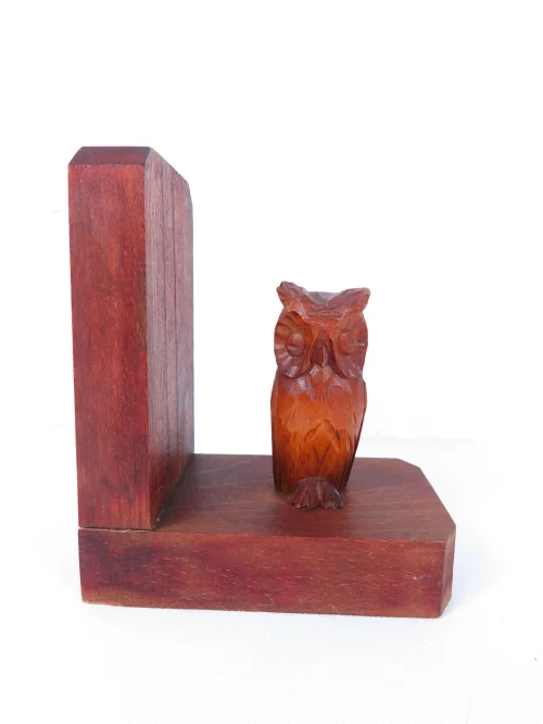 Bild 2 von 60er Buchstütze Holz Eule