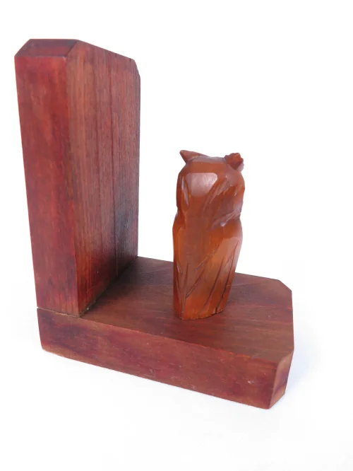 Bild 3 von 60er Buchstütze Holz Eule
