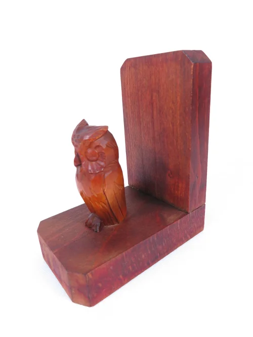 Bild 4 von 60er Buchstütze Holz Eule