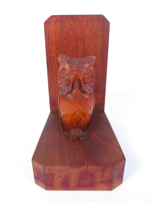 Bild 5 von 60er Buchstütze Holz Eule