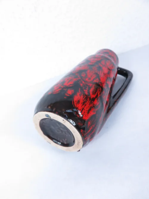 Bild 4 von 70er Vase mit Henkel rot