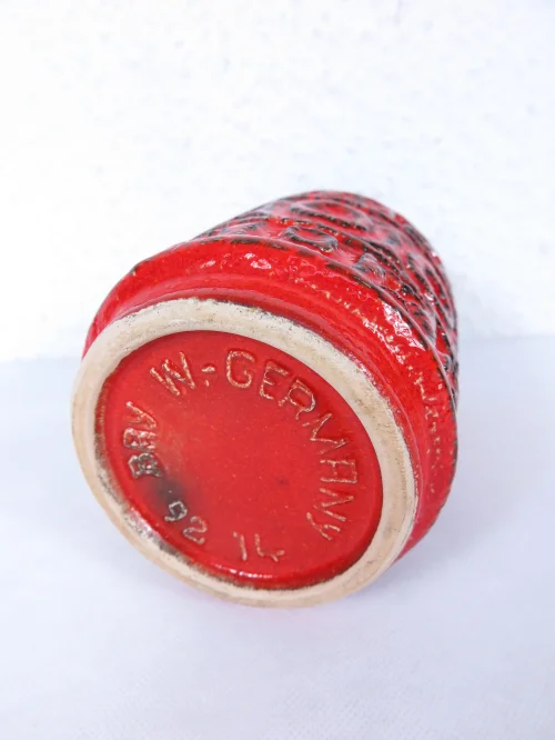 Bild 4 von 70er Vase Keramik Rot Bay