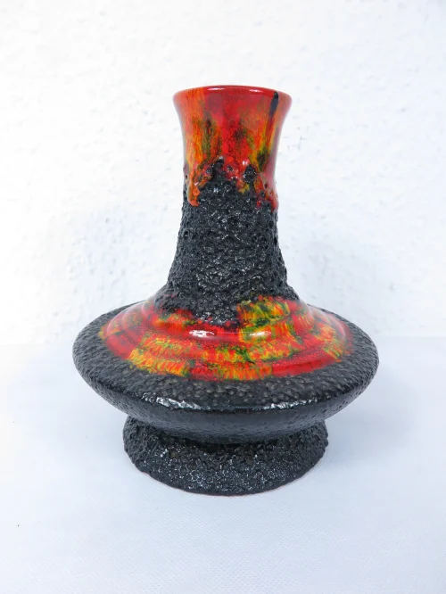 Bild 1 von 70er Vase Orange, Lava Optik