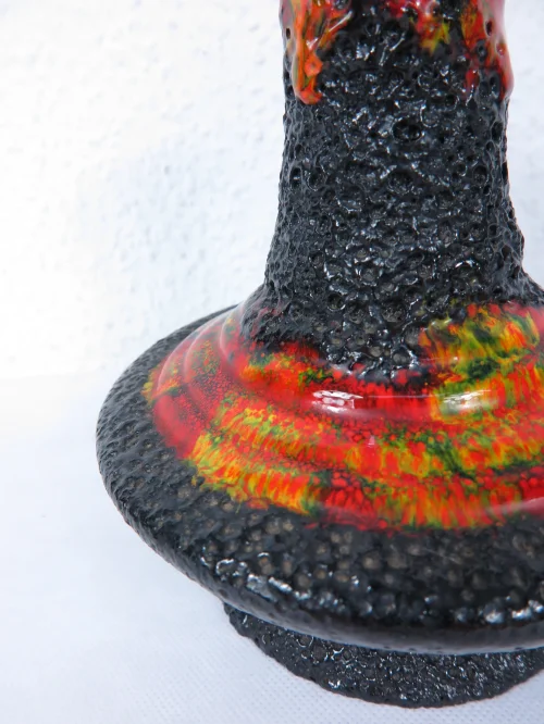Bild 3 von 70er Vase Orange, Lava Optik