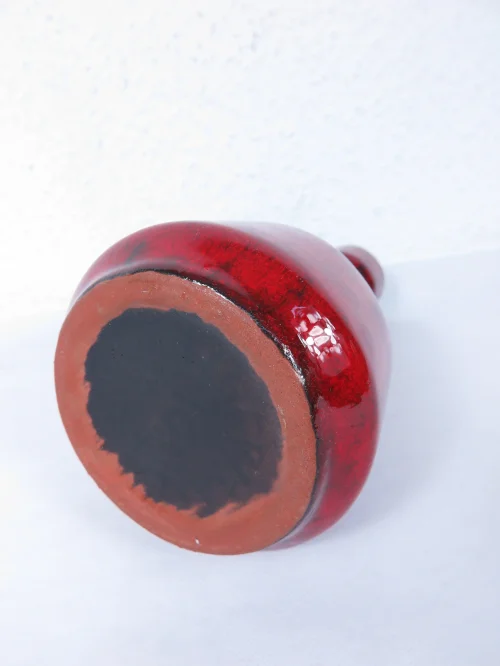 Bild 4 von 70er Vase rot Keramik