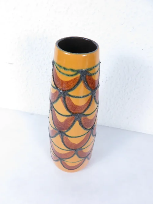 Bild 2 von 70er Vase Strehla Keramik Orange