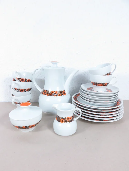 Bild 1 von 70er Thomas Kaffeeservice Orange für 6 Personen
