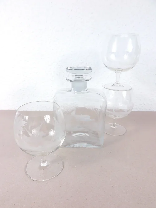 Bild 1 von 60er Cognac Karaffe mit 3 Gläsern