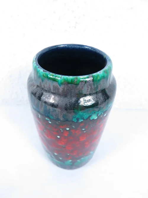 Bild 2 von 70er  Vase Rot, Türkis, Scheurich