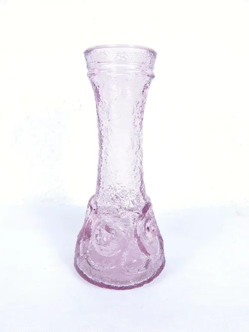 70er Glasvase Rosa