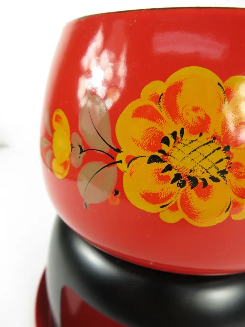 Bild 5 von 70er Fondue Set, Fonduetopf mit Fonduegabeln Rot Orange