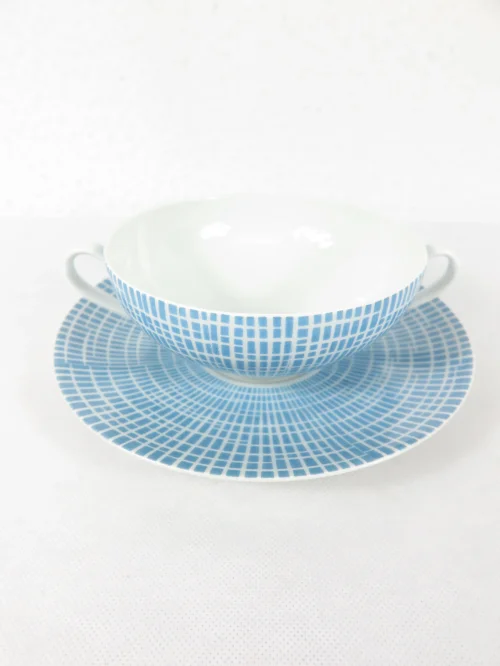 Bild 2 von 50er ARZBERG Bastdekor Suppentasse blau