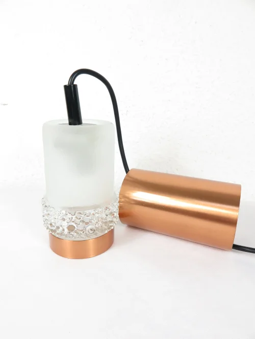 Bild 4 von 70s hanging lamp copper crystal glass