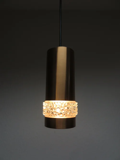 Bild 6 von 70s hanging lamp copper crystal glass