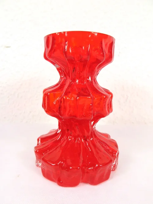 70er Glasvase Rot, Glashütte  Ingrid Kristal