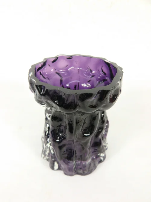 Bild 2 von 70er Glasvase Violett, Ingrid Kristal, Rock Cristal Range Vase