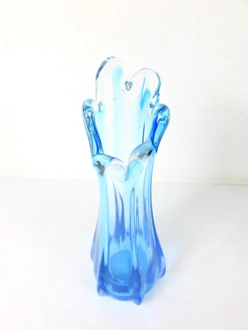 Bild 3 von 70er Murano Glas Vase Blau