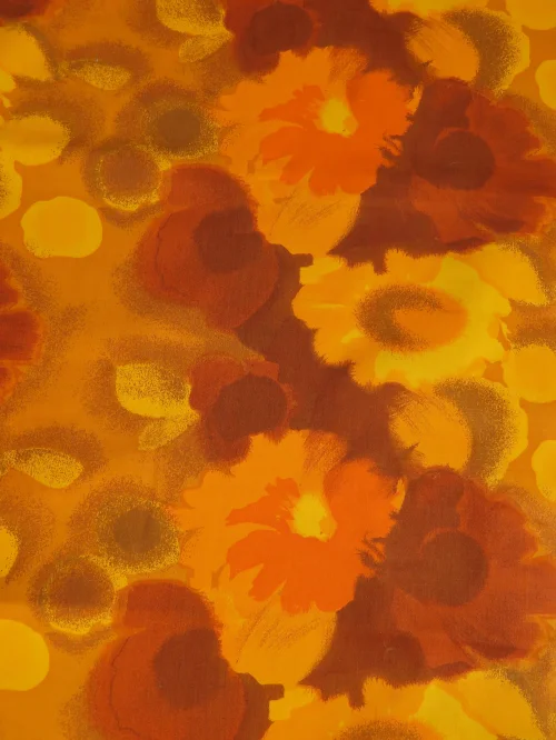 70er Stoffstück Baumwollsatin Orange