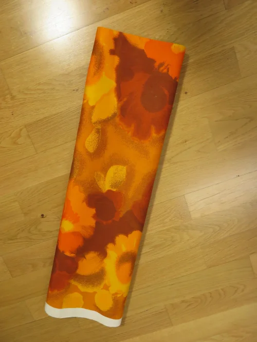 Bild 6 von 70s piece of fabric cotton satin orange