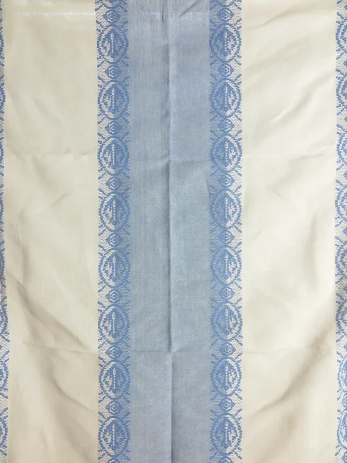60er Tischdecke Blau/weiß