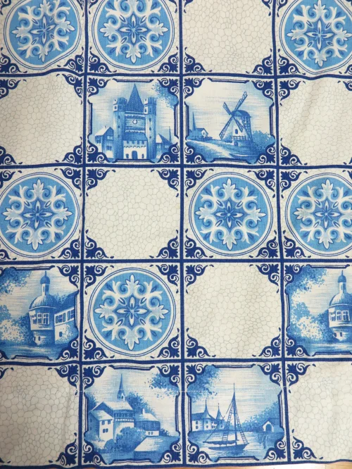 70er Gardinenpaar, Holland, Windmühle