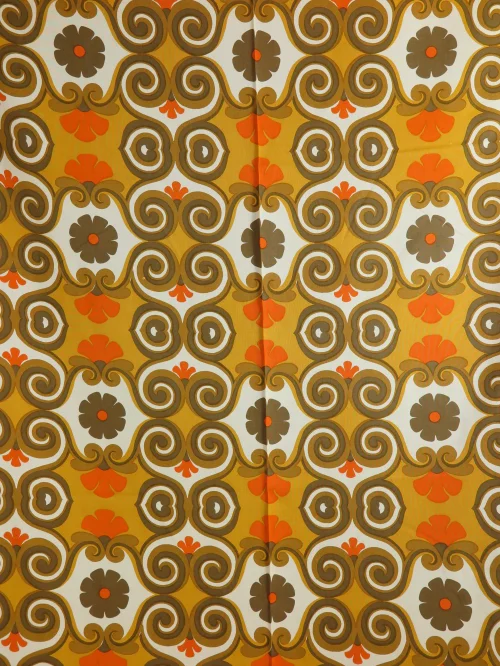 70er Gardinenstoff Orange