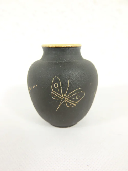50er Minivase Kratzglasur