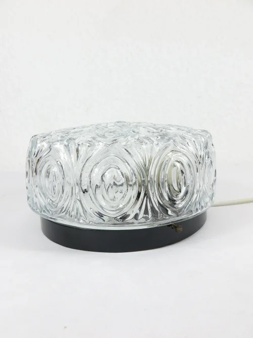 70er Wandlampe Glas mit Muster
