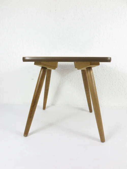 Bild 2 von 70er Blumenschemel, Nierentischchen, Viereckig