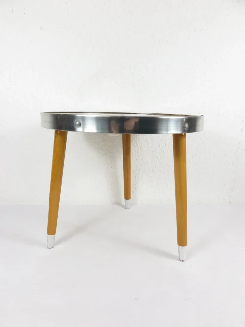 Bild 2 von 70er Blumenschemel, Nierentischchen, rund