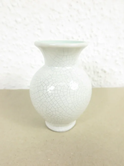 50er Mini Vase, Eierschalenglasur