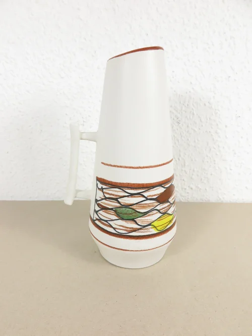 60er Vase, Vase mit Henkel, Scheurich Keramik