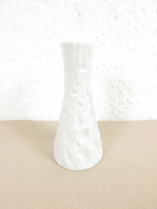70er kleine Porzellan Vase Weiß