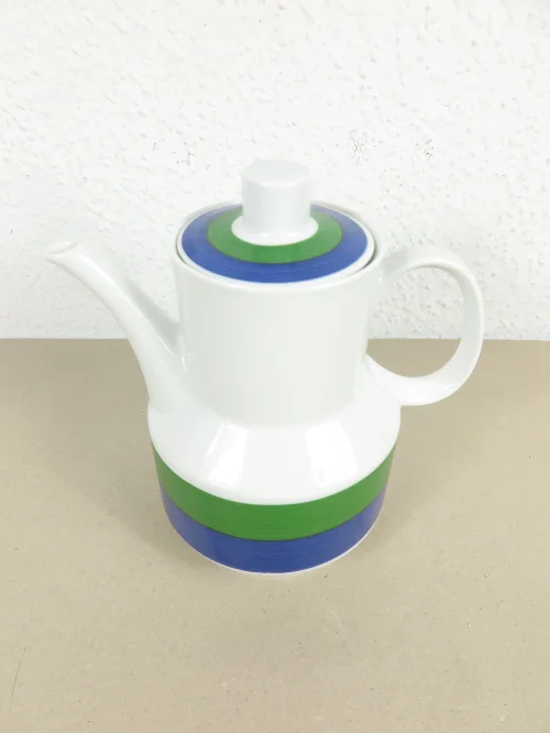 Bild 3 von 70er Teekanne Porzellan, Winterling, Grün Blau