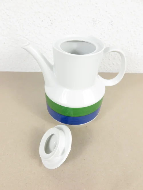 Bild 4 von 70er Teekanne Porzellan, Winterling, Grün Blau