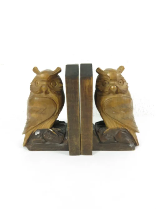 Bild 1 von 50er Buchstützen Eule, Handgeschnitzt