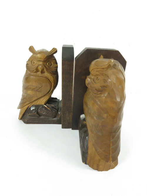 Bild 5 von 50er Buchstützen Eule, Handgeschnitzt